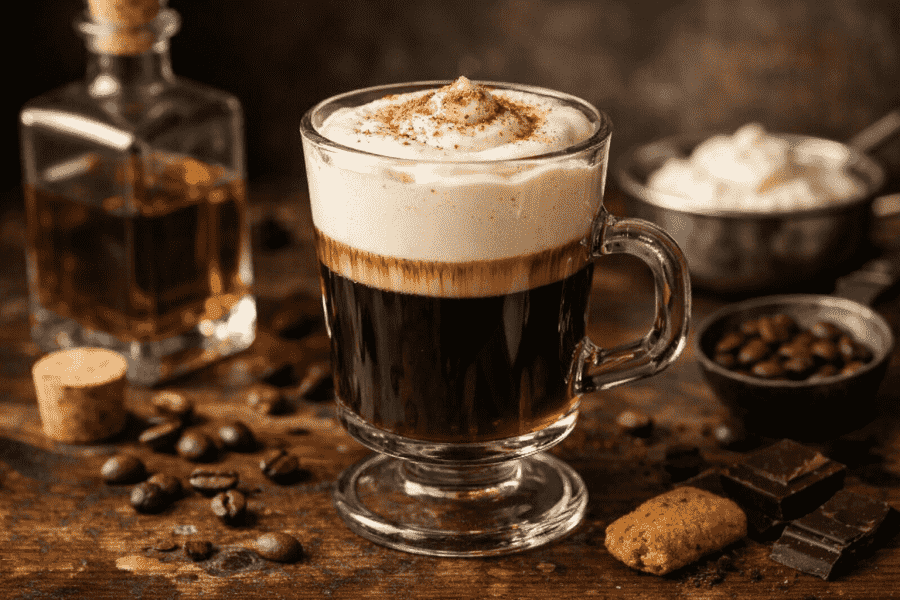 Kiss of Fire coffee recipe: warm coffee cocktail with a kick