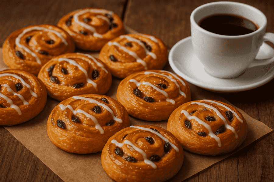 Raisin coffee rolls