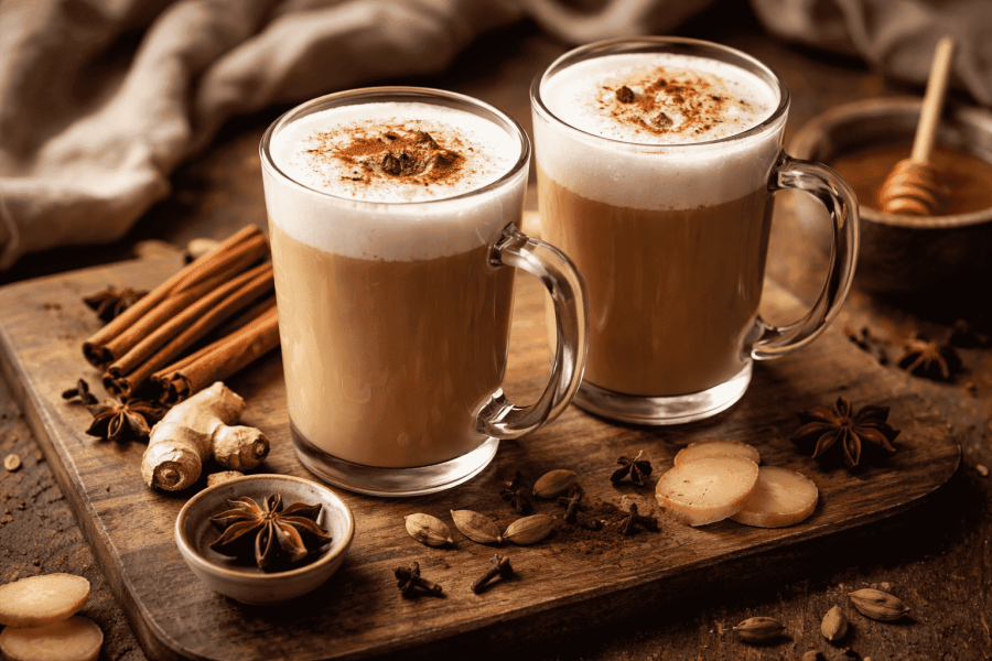 Chai latte: make it yourself with real spices!