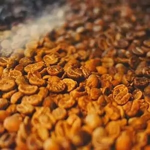 Half-roasted coffee