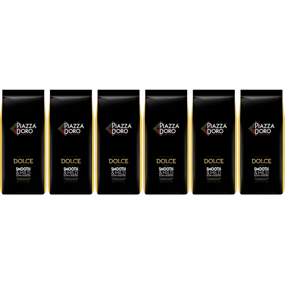 Piazza d'Oro Dolce - Coffee Beans - 6 x 1 Kilogram