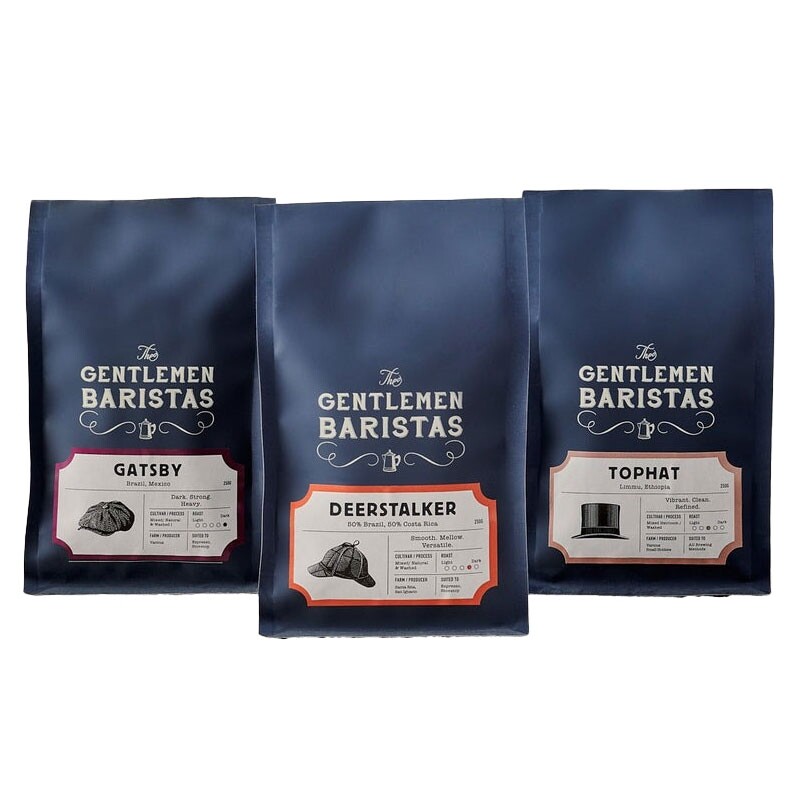 The Gentlemen Baristas Espresso Starter Pack – coffee beans – 3 x 250 grams