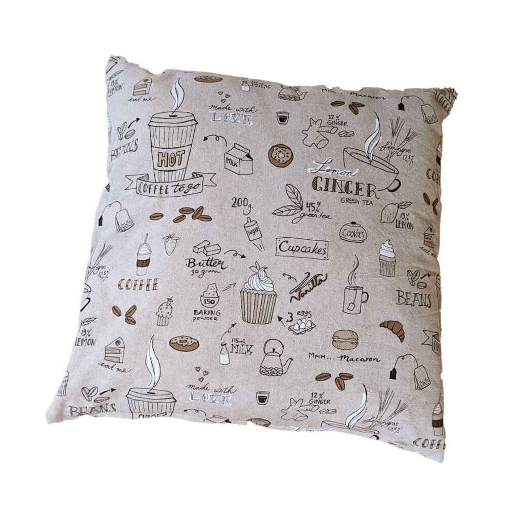 Handmade coffee-style cushion 45 x 45 cm