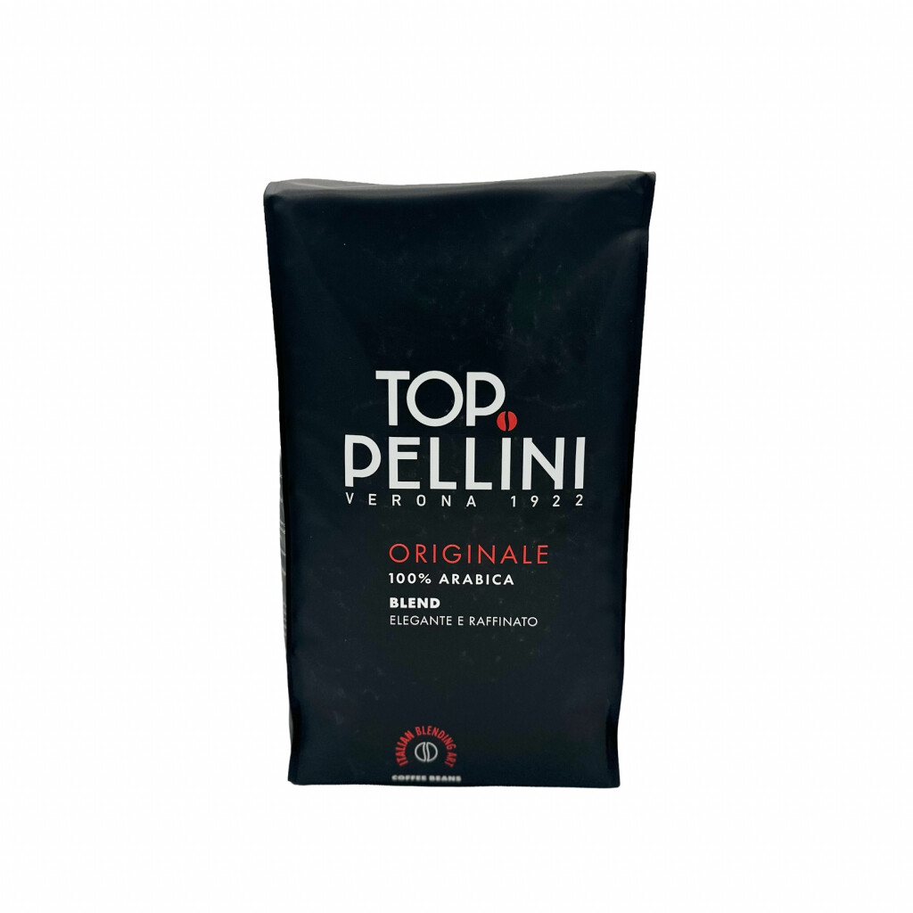 Voorkant van een kilo koffiezak van het merk Top Pellini Originale
