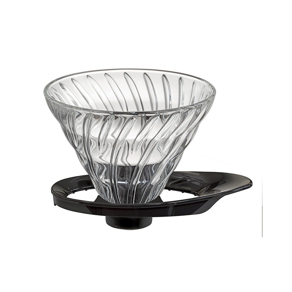 Hario V60 dripper - glass with black holder, new type - size 02 (VDGR-02-B)