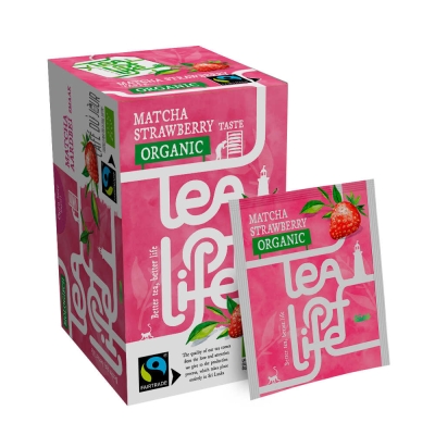 Green Tea Matcha Strawberry - Organic & Fairtrade - Tea of Life - 25 tea bags