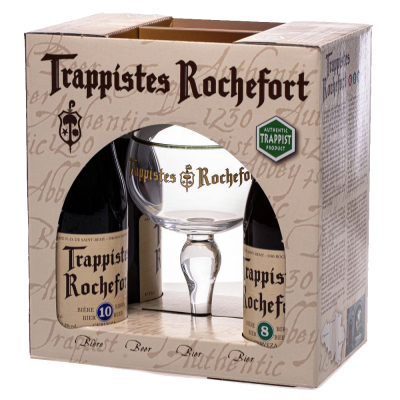 Trappistes Rochefort Beer Package Gift set with free Glas 