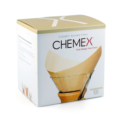 Chemex coffee filters - FSU-100 Bonded (folded) & natural - 100 pieces