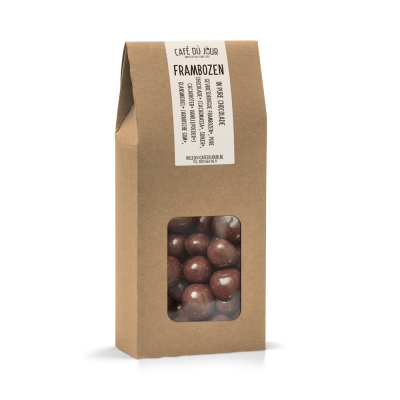 Raspberries in dark chocolate 250g