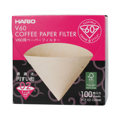 Hario V60 coffee filters - size 02 colour brown (VCF-02-100MK) - 100 pieces