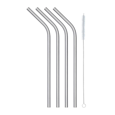 Reusable stainless steel straws 4 pieces + cleaning brush