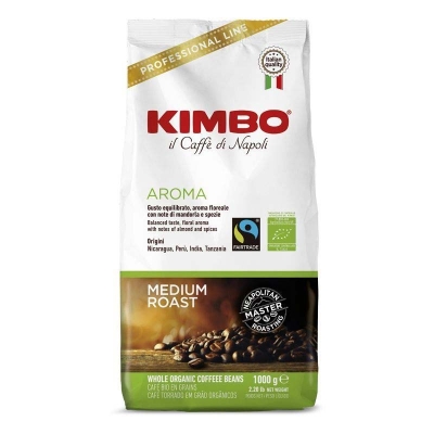 Kimbo Aroma Organic - coffee beans - 1 kilo