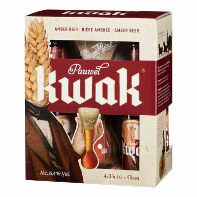 Pauwel Kwak Beer Package Gift set - 4 beers and 1 authentic coachman's glass