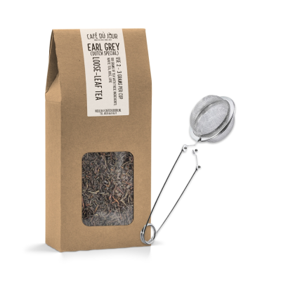 Café du Jour fresh loose tea - for the beginner - 1 x 100 gram tea and tea squeezer
