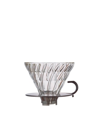 Hario V60 glass dripper transparent black size 02