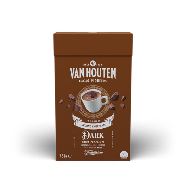 Van Houten Ground Dark Chocolate - Dark - 750 gram