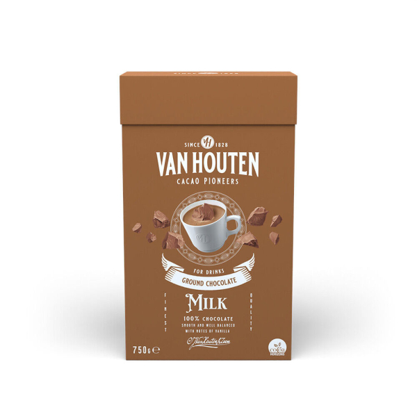 Van Houten Ground Milk Chocolate - melk - 750 gram