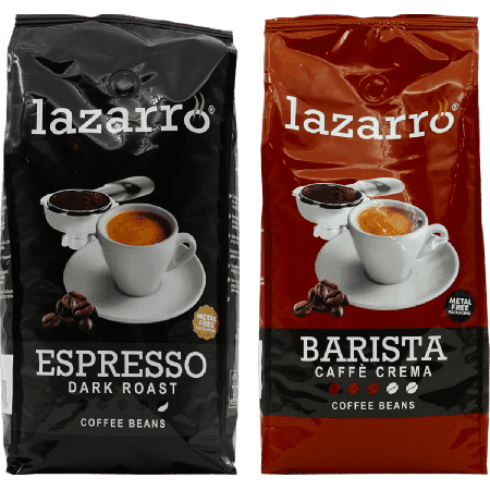 Lazarro Beans Duo - Dark Roast & Caffè Crema 2 x 1 kilo