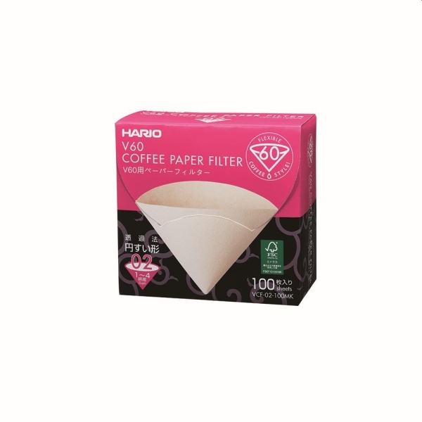 Hario V60 Koffiefilters - maat 02 kleur bruin (VCF-02-100MK) - 100 stuks