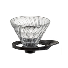 Hario V60 dripper - glass with black holder, new type - size 02 (VDGR-02-B)