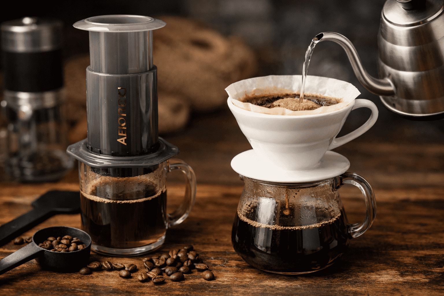 What is the difference between Aeropress and V60?