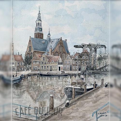 Kerkeiland in Maassluis geschilderd door Cees Bregman